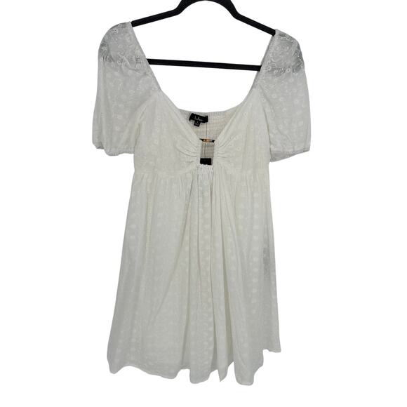 Lulus NWT Sunny Day Stunner White Eyelet Babydoll Dress S Cottagecore Graduation - Picture 2 of 10